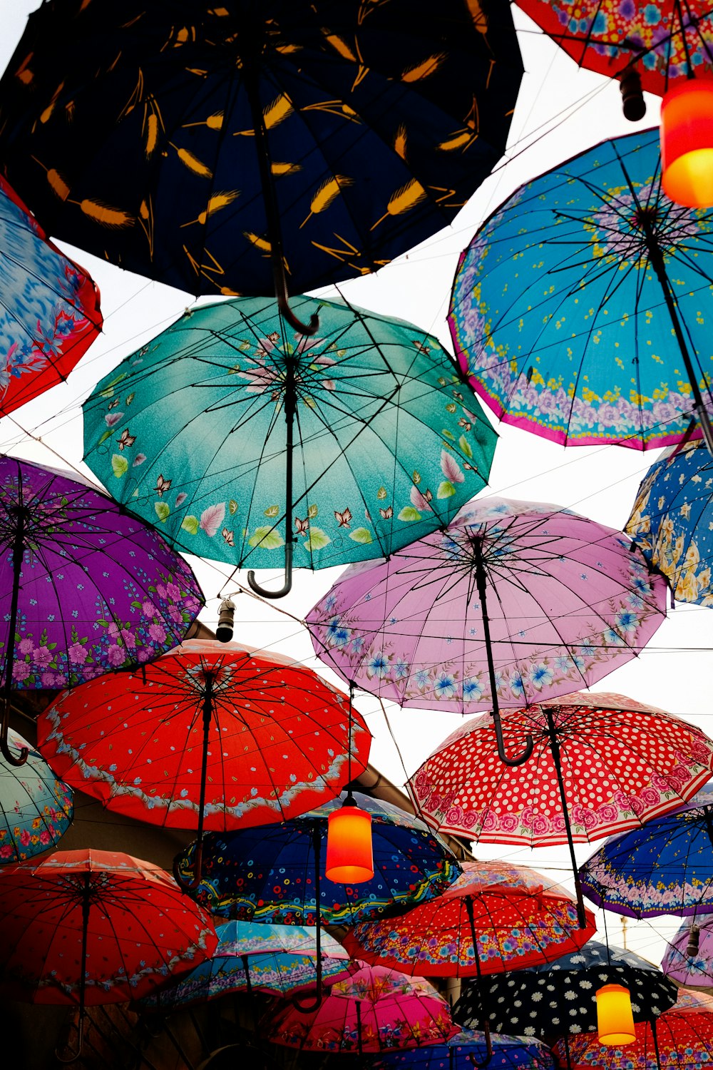 a group of colorful umbrellas