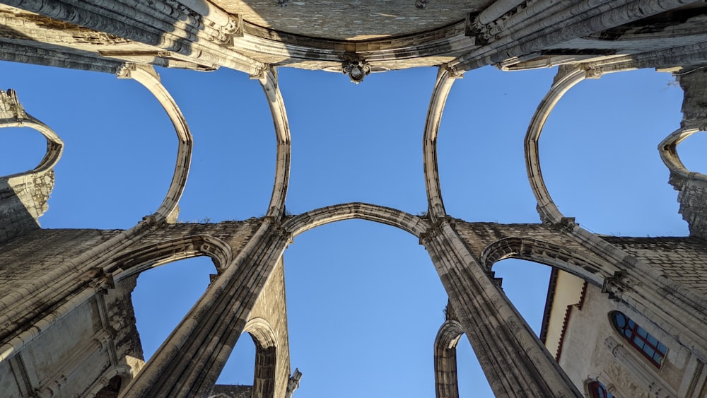 a building with columns