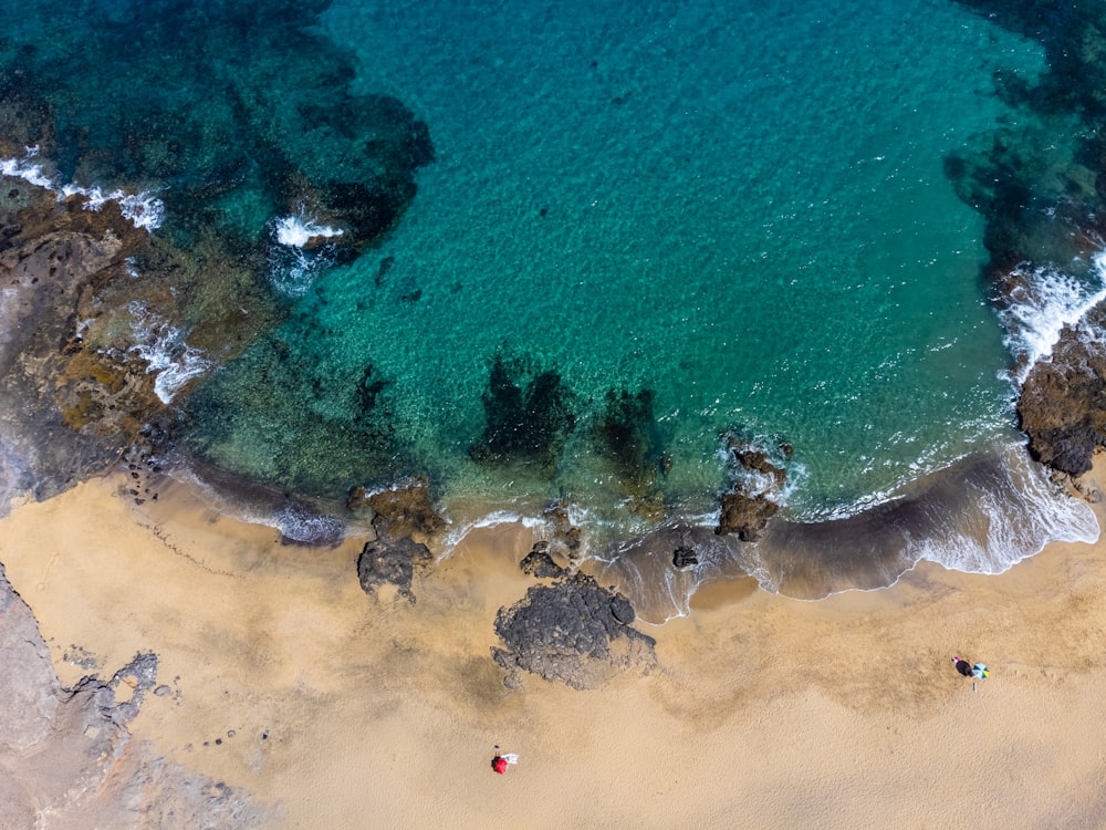 a view of a beach and ocean