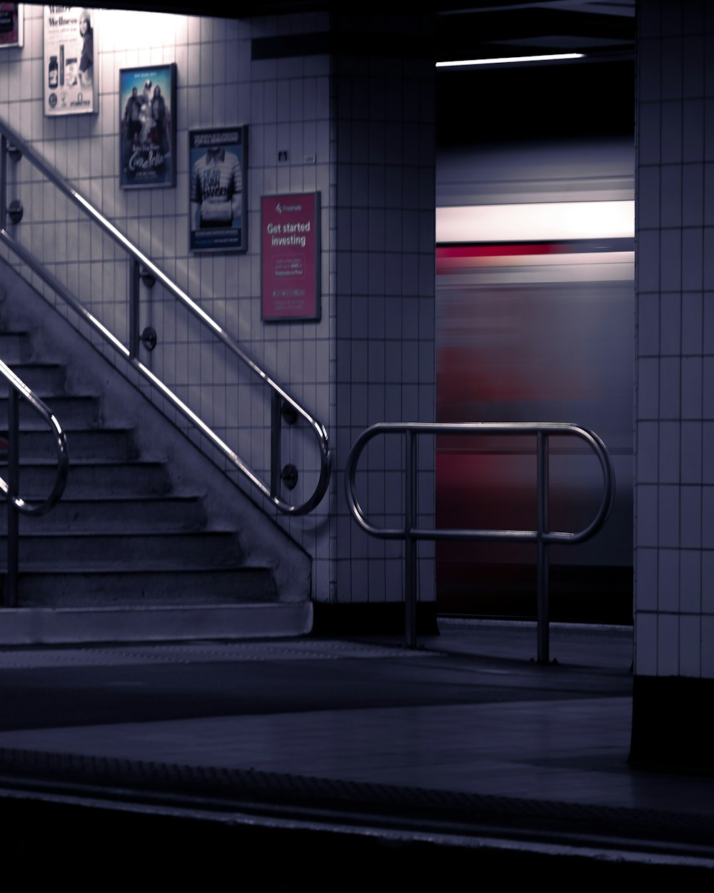 a staircase in a building