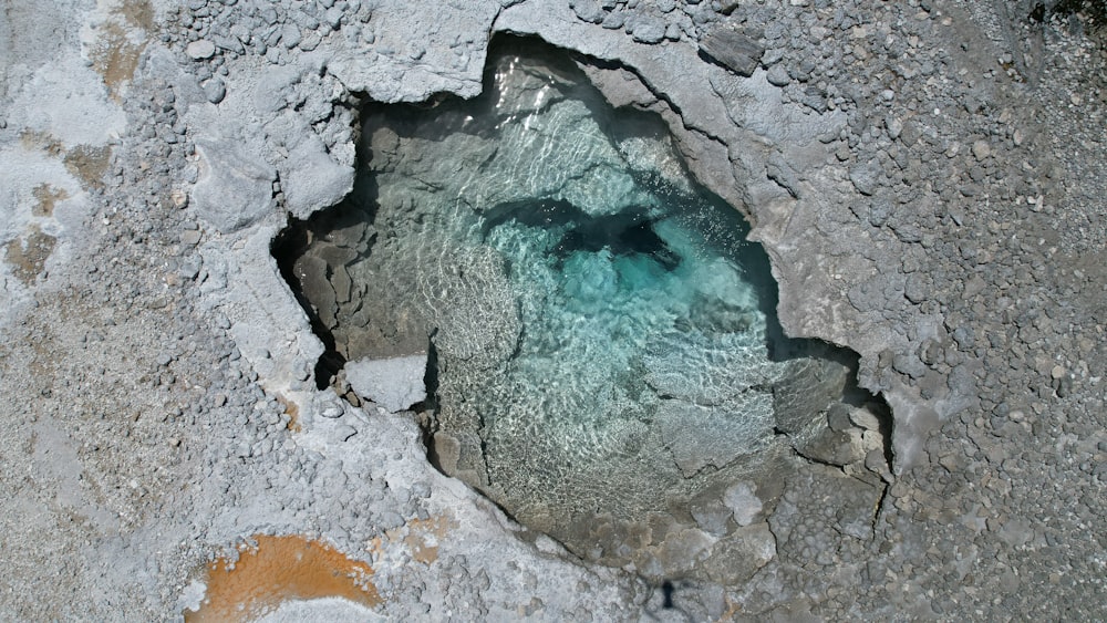 a rock with a hole in it