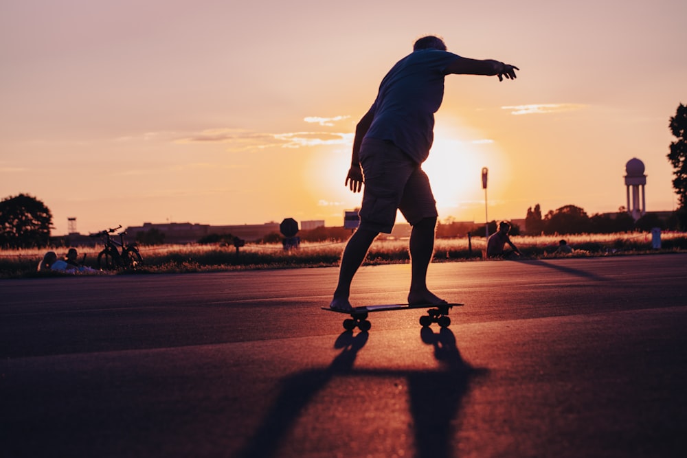 a man riding a skateboard