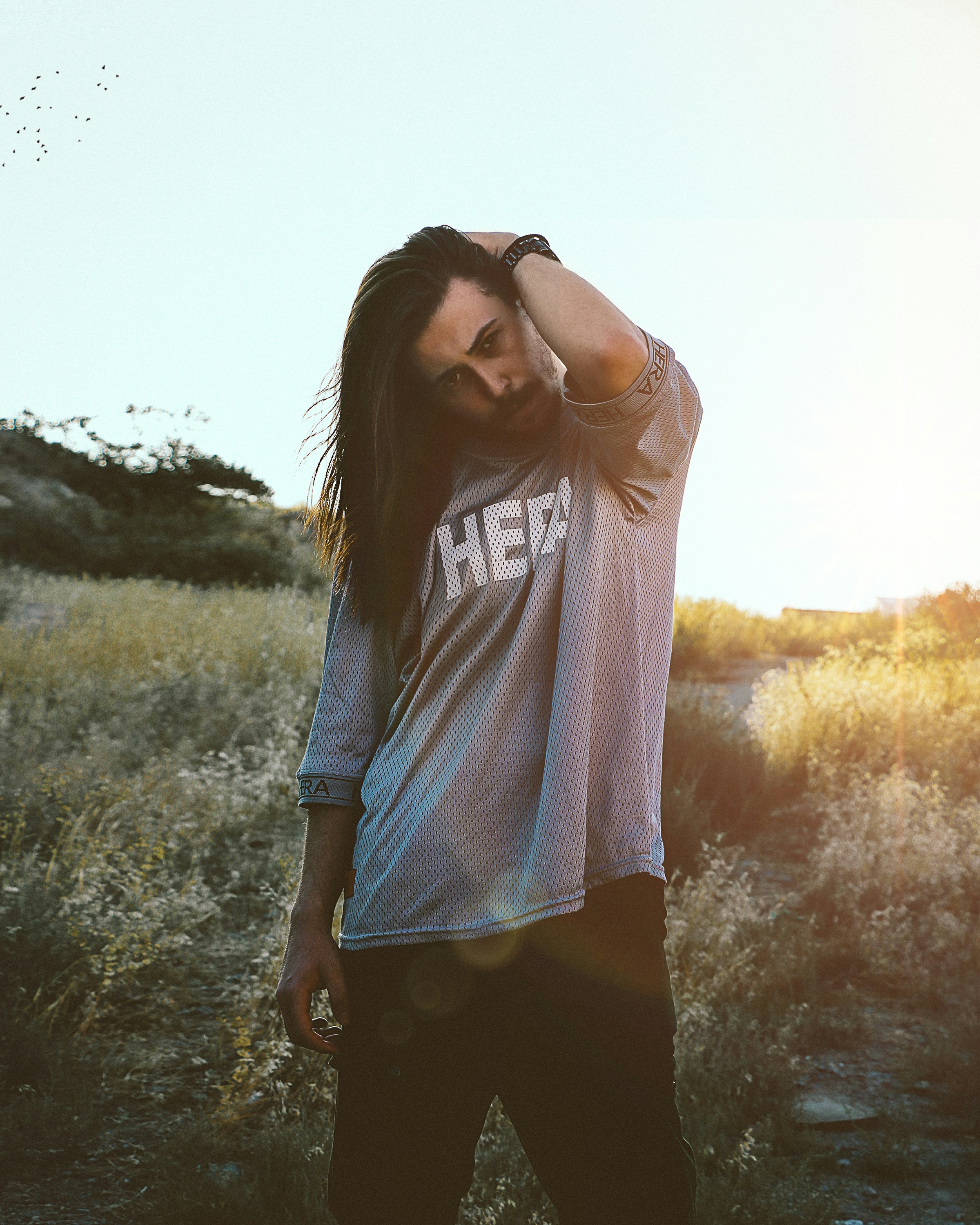 a person with long hair