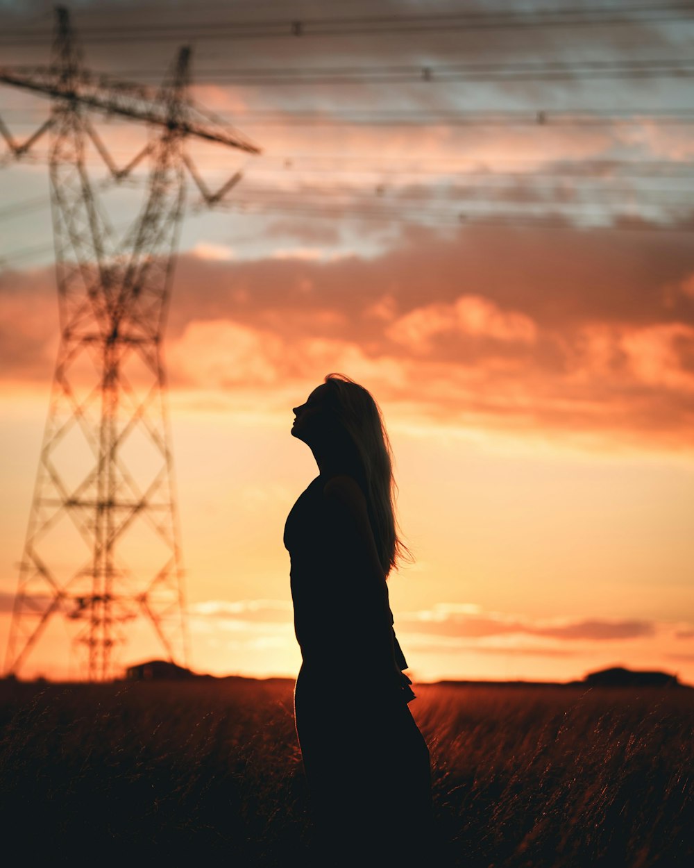 a person looking at a tower