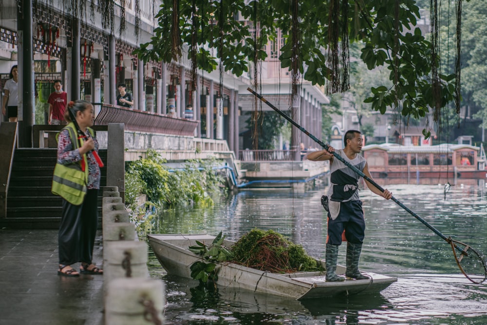 a man and woman fishing