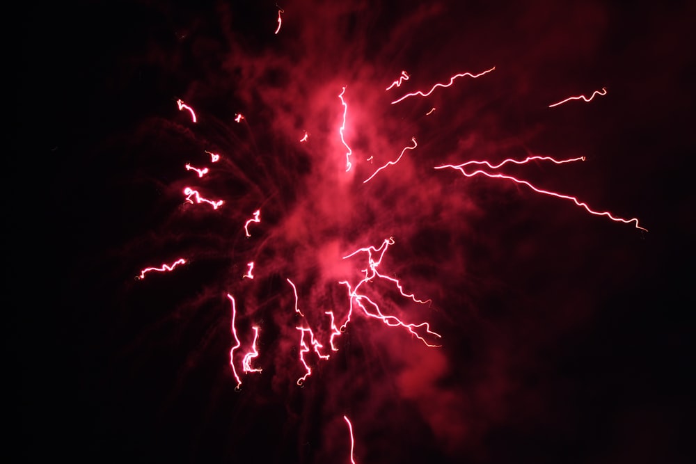 a group of fireworks in the night sky