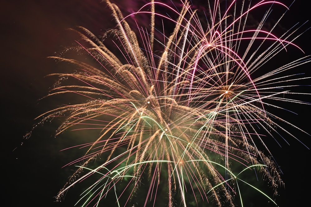 a close up of fireworks
