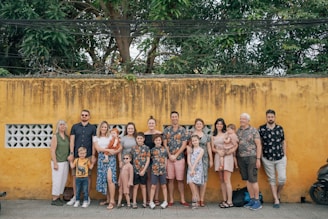 a group of people posing for a photo