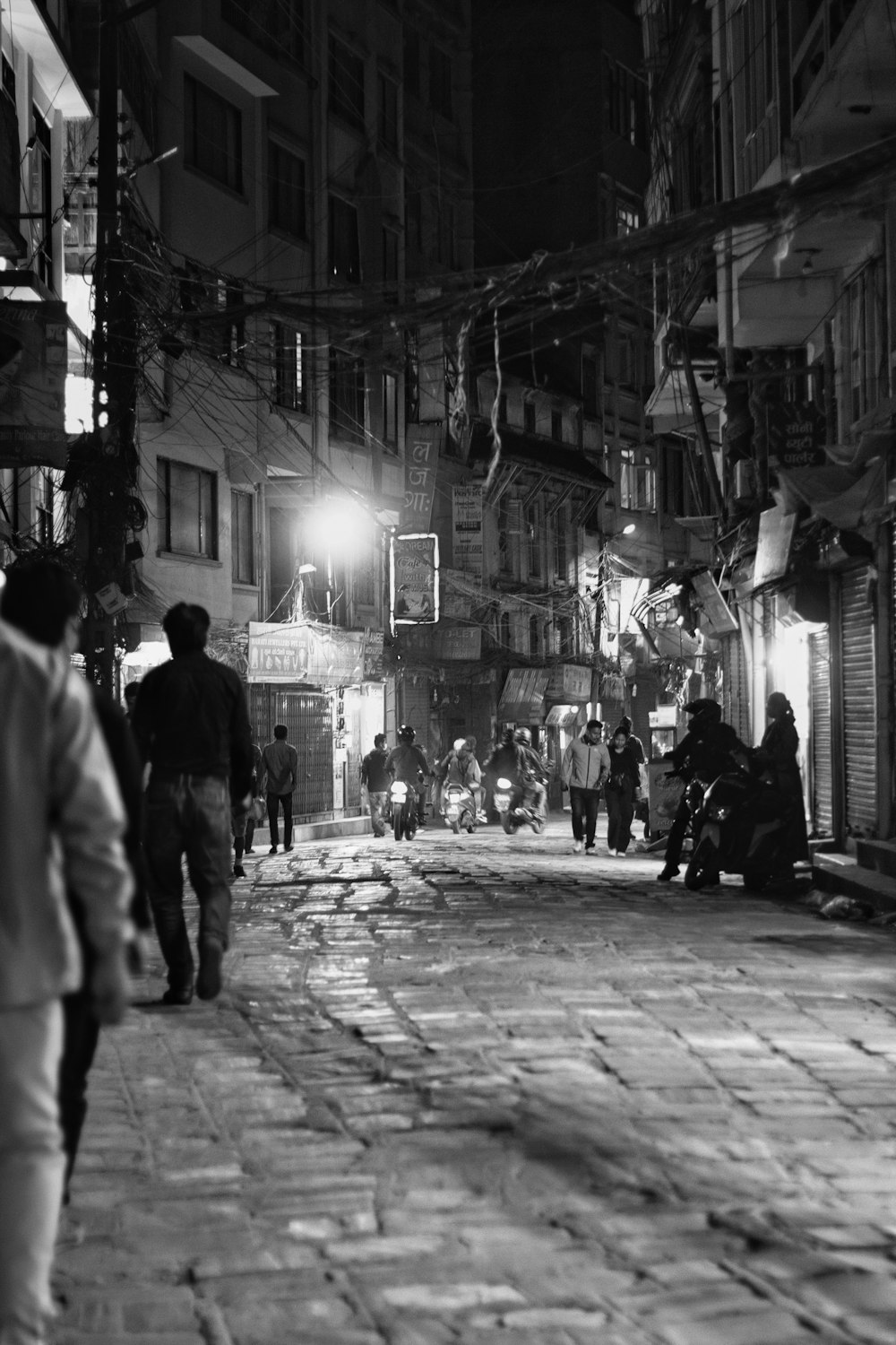 people walking on a street