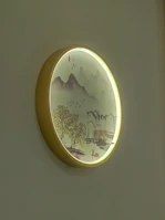 A completed puzzle featuring a scenic landscape displayed proudly on a wall.