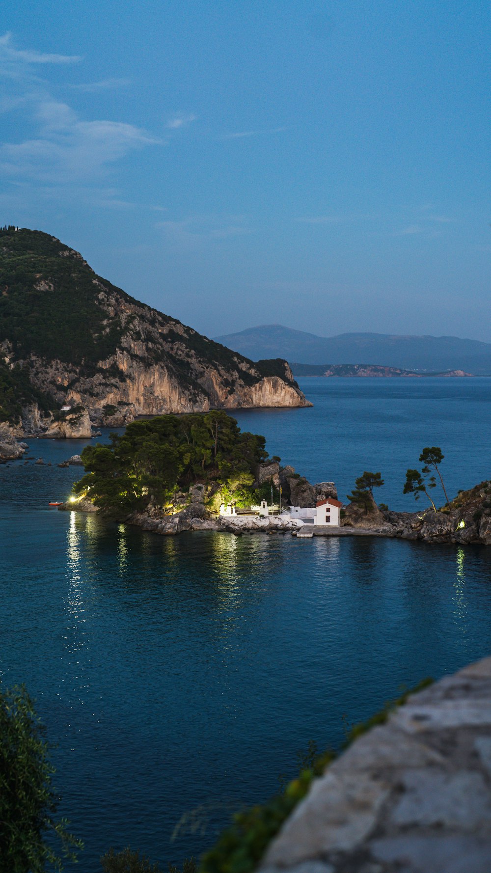 a small island with a building on it