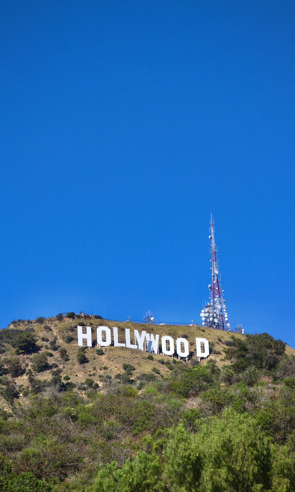 a sign on a hill