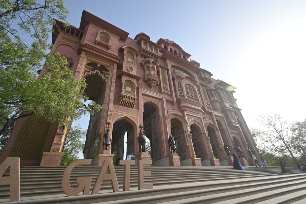 a large building with stairs