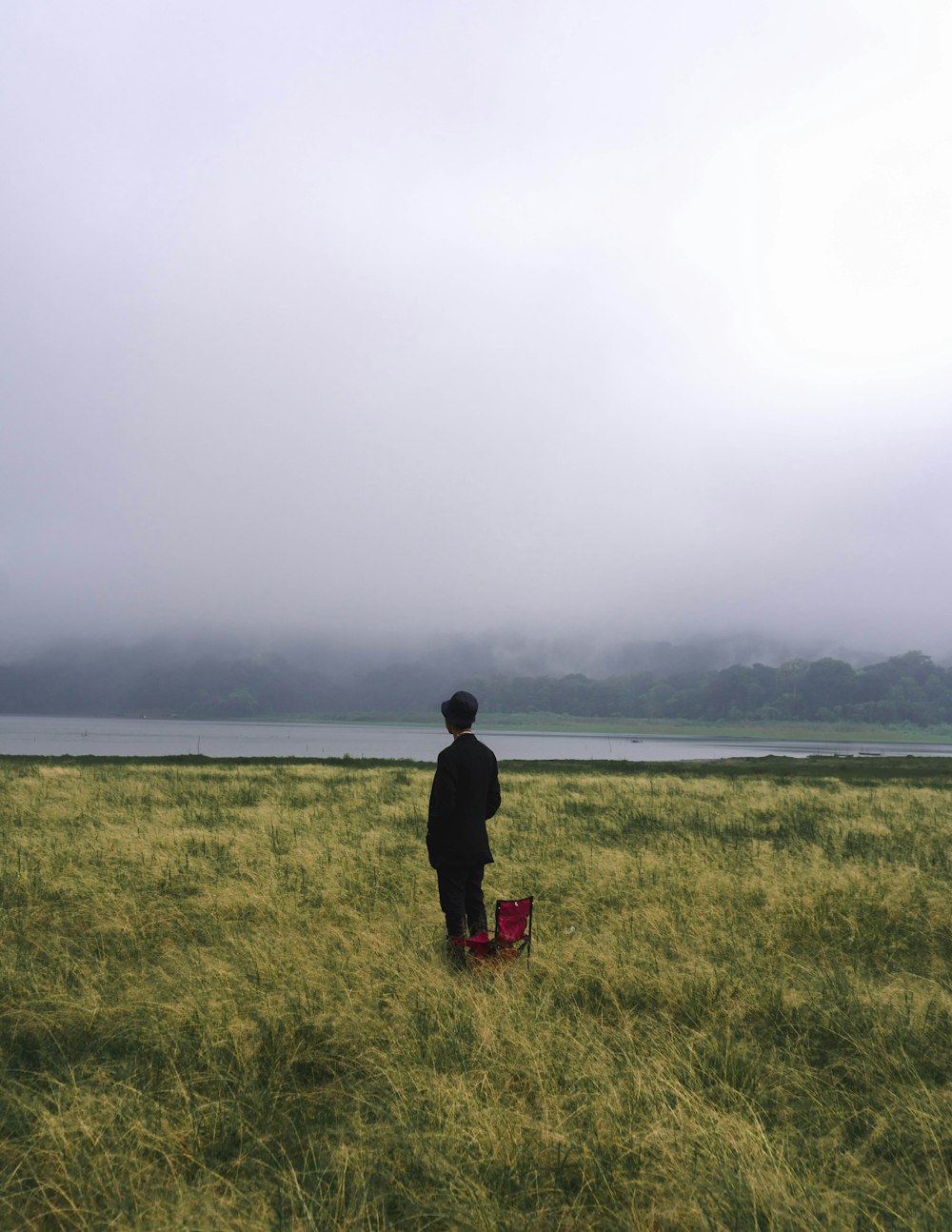 a person standing in a field