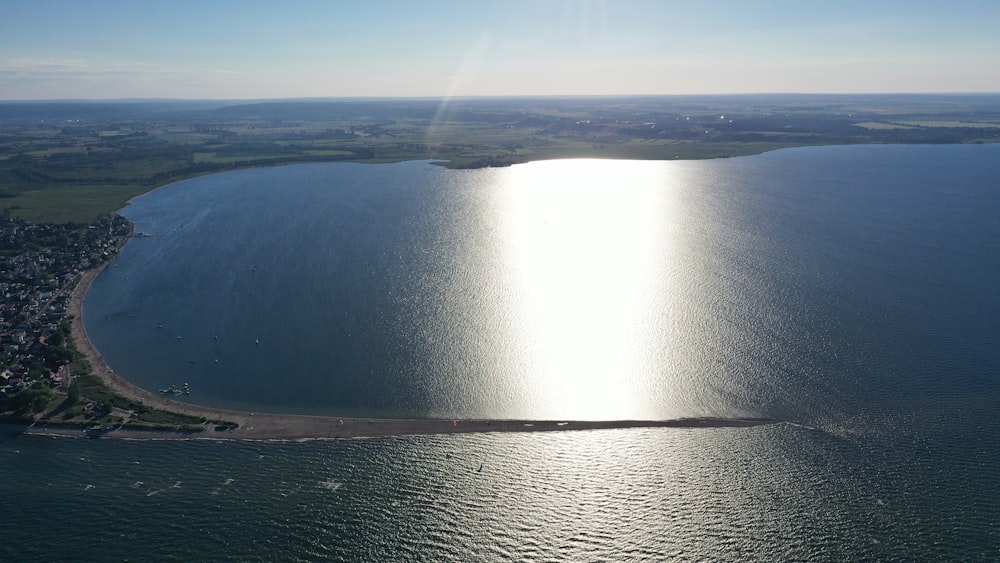 a large body of water with a large waterfall