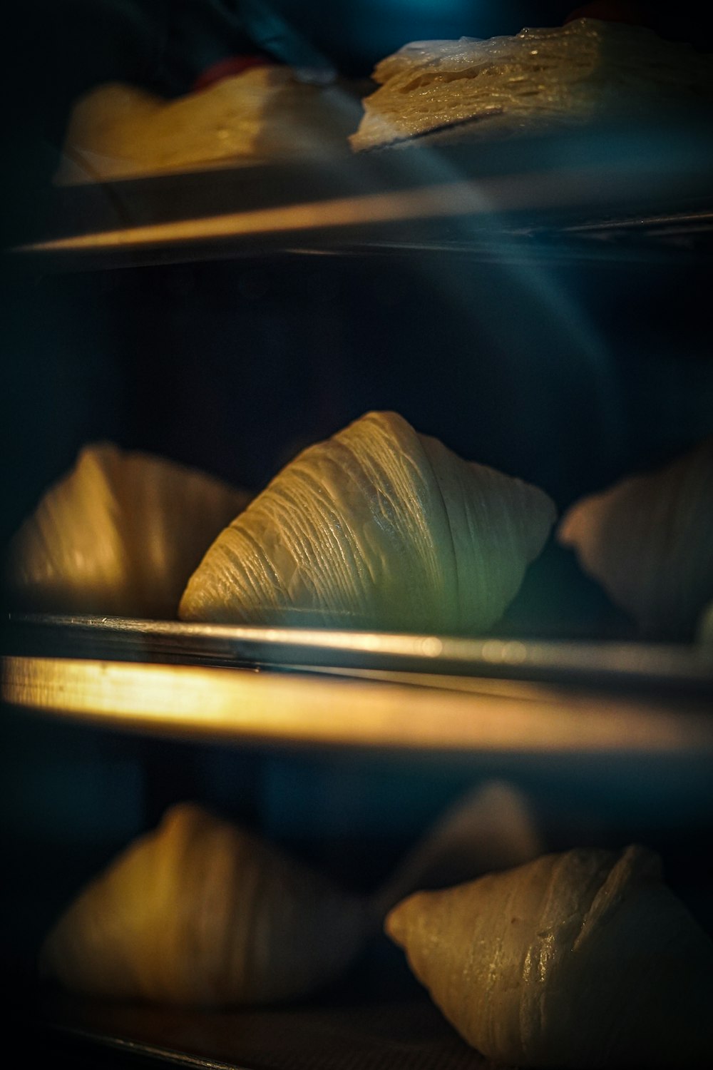 a group of cookies on a shelf