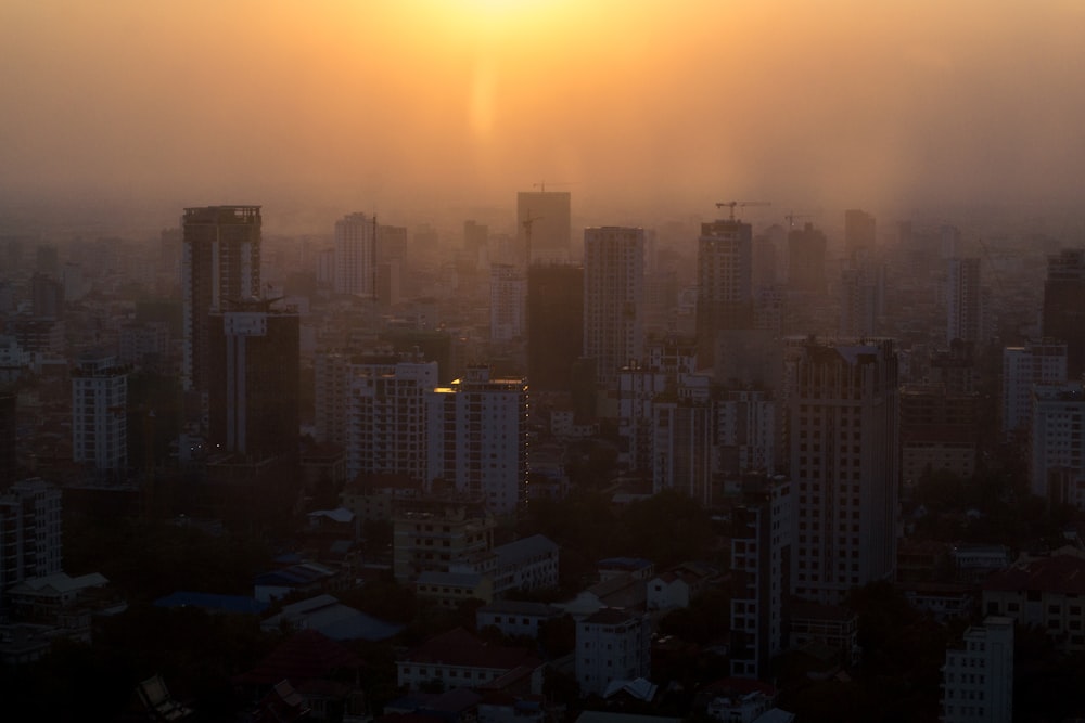 a city with tall buildings