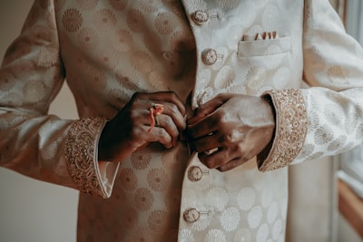 a person holding the hands together