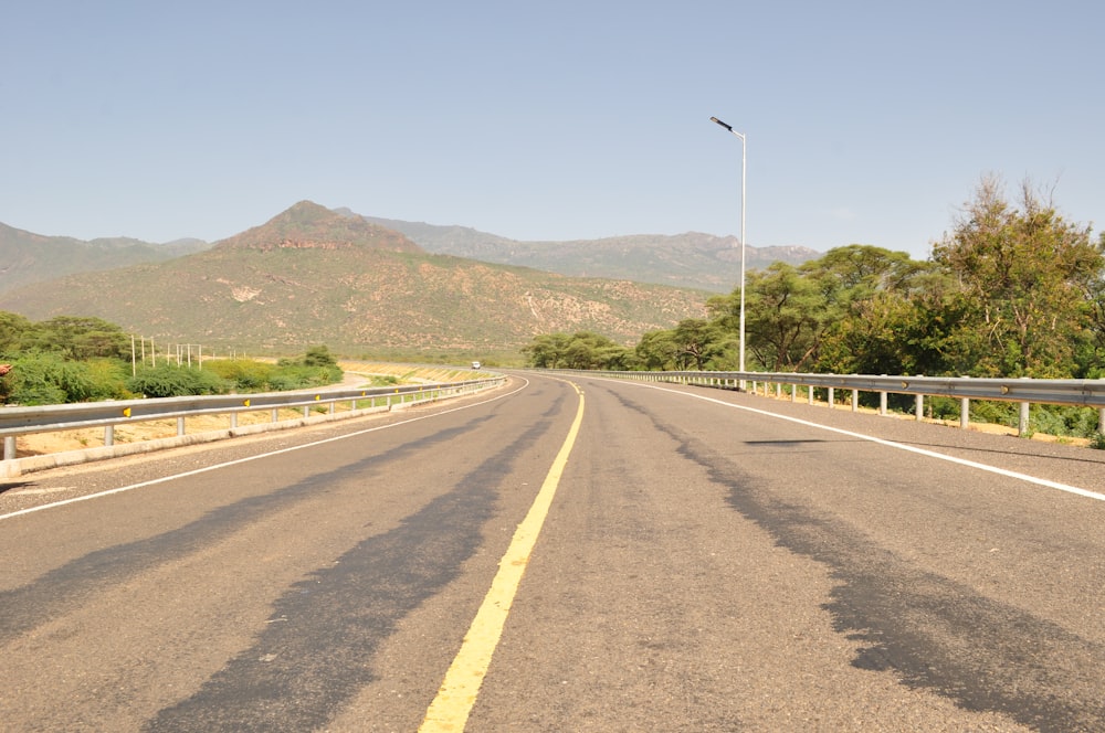 a road with trees on the side