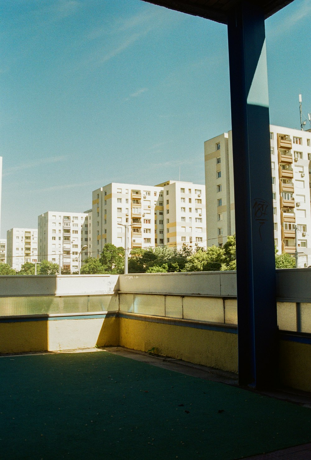 a view of a city from a window