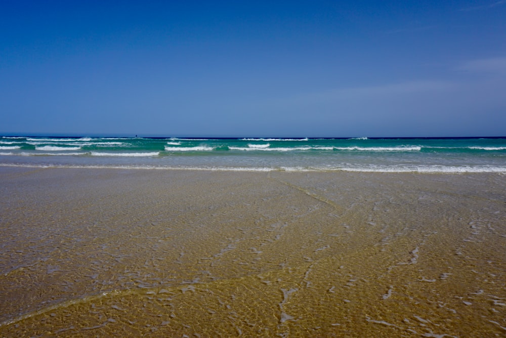 une plage de sable avec des vagues