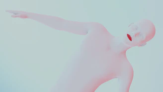 A sleek, minimalist portrait of a digital personality with subtle emotional expression.