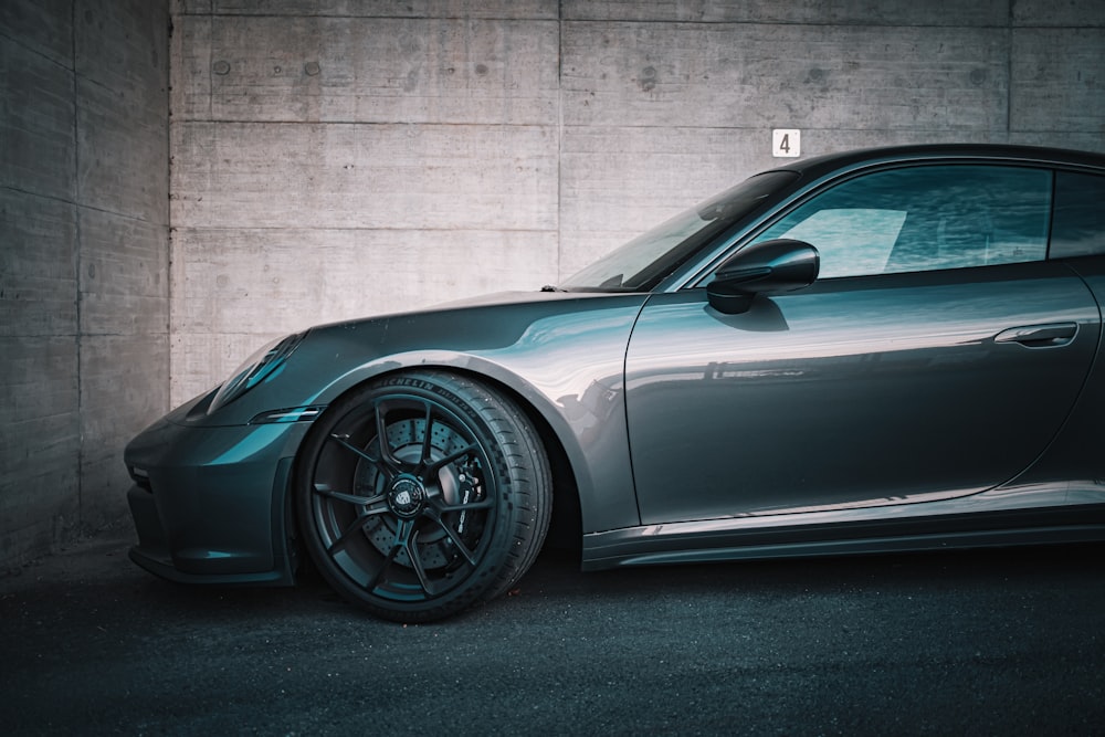 a car parked in a garage