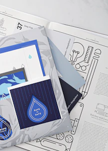 Printed branding and visual identity materials showcasing brand development for businesses.