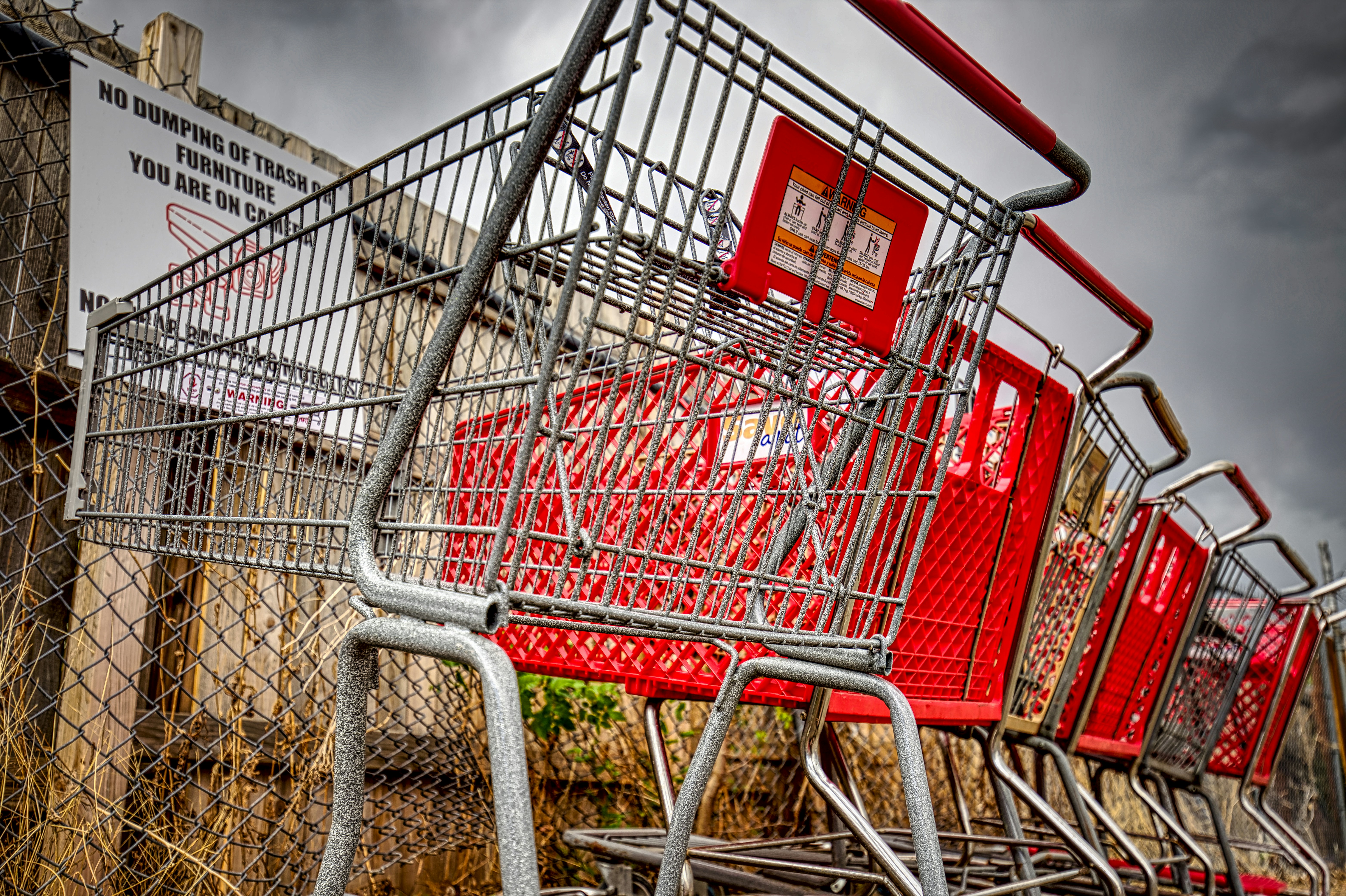 a shopping cart full of shopping carts