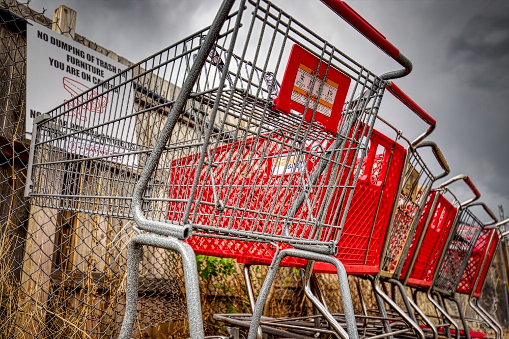 a shopping cart full of shopping carts