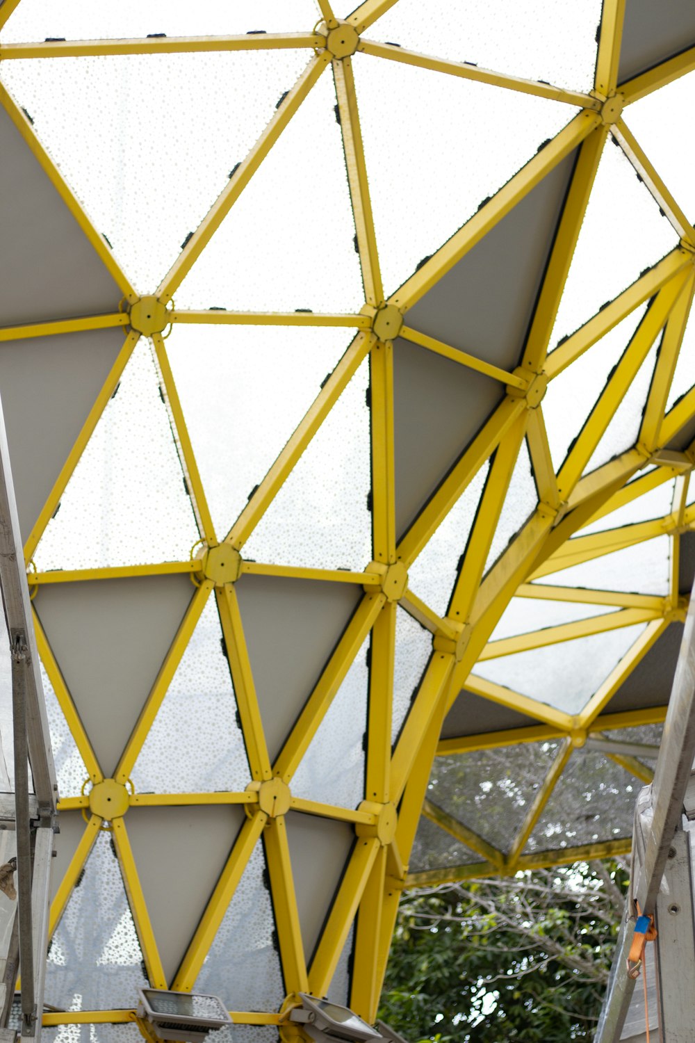 a large yellow and white structure