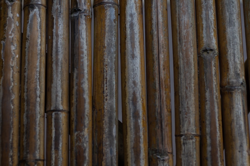 a close up of a wood fence