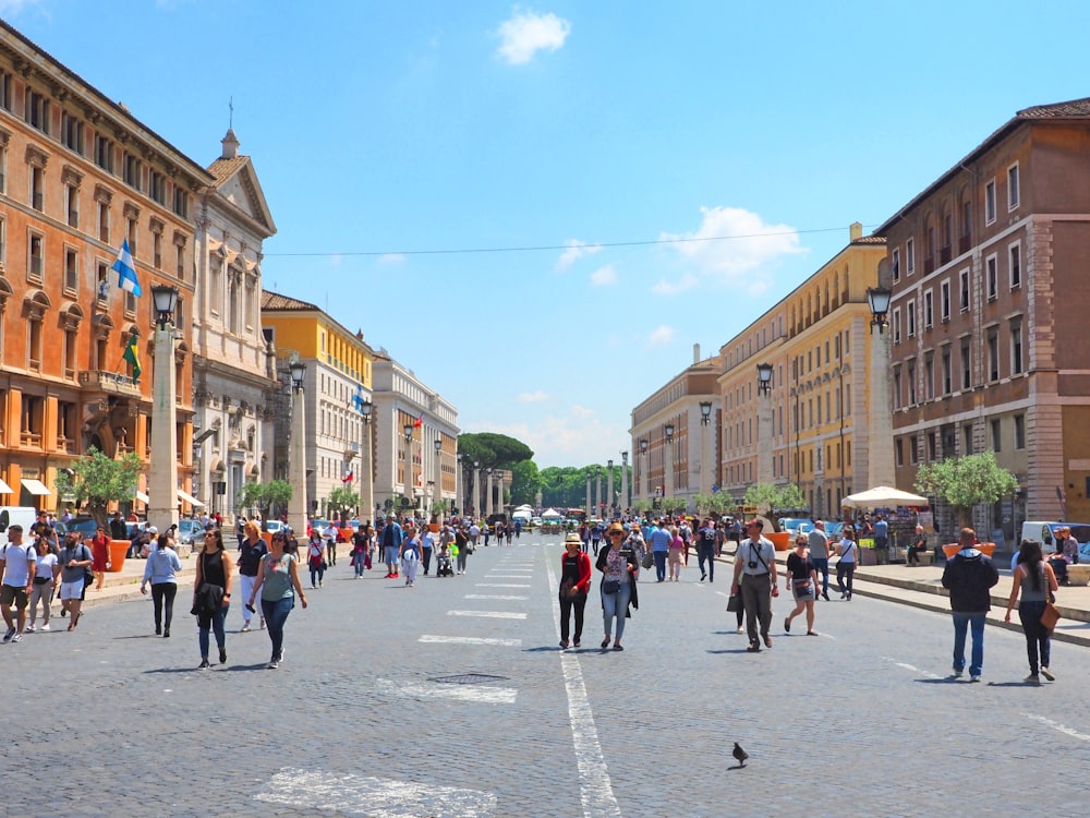 a group of people walking in Ravenna