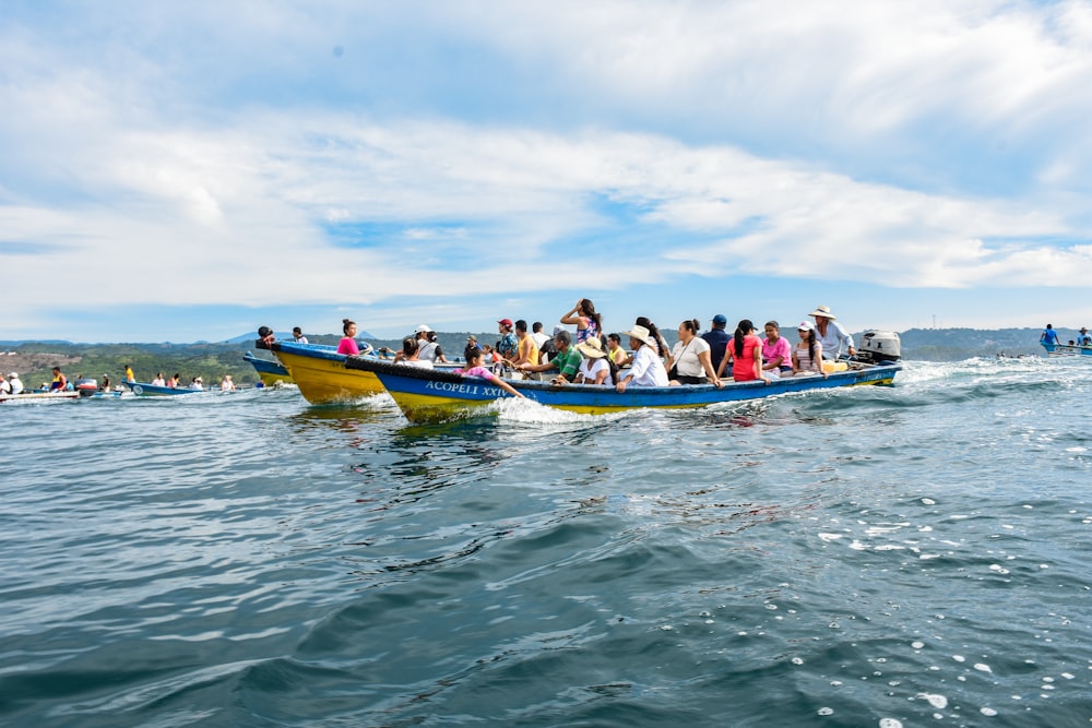 a group of people on a boat