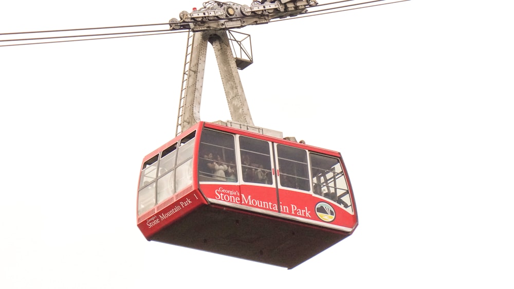 a red cable car