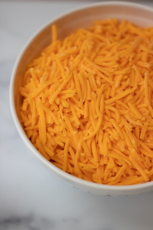 a bowl of freeze dried cheddar cheese