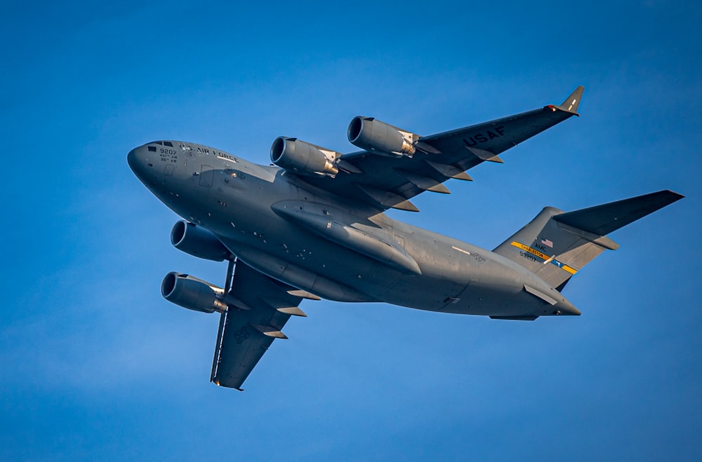 a large airplane flying in the sky