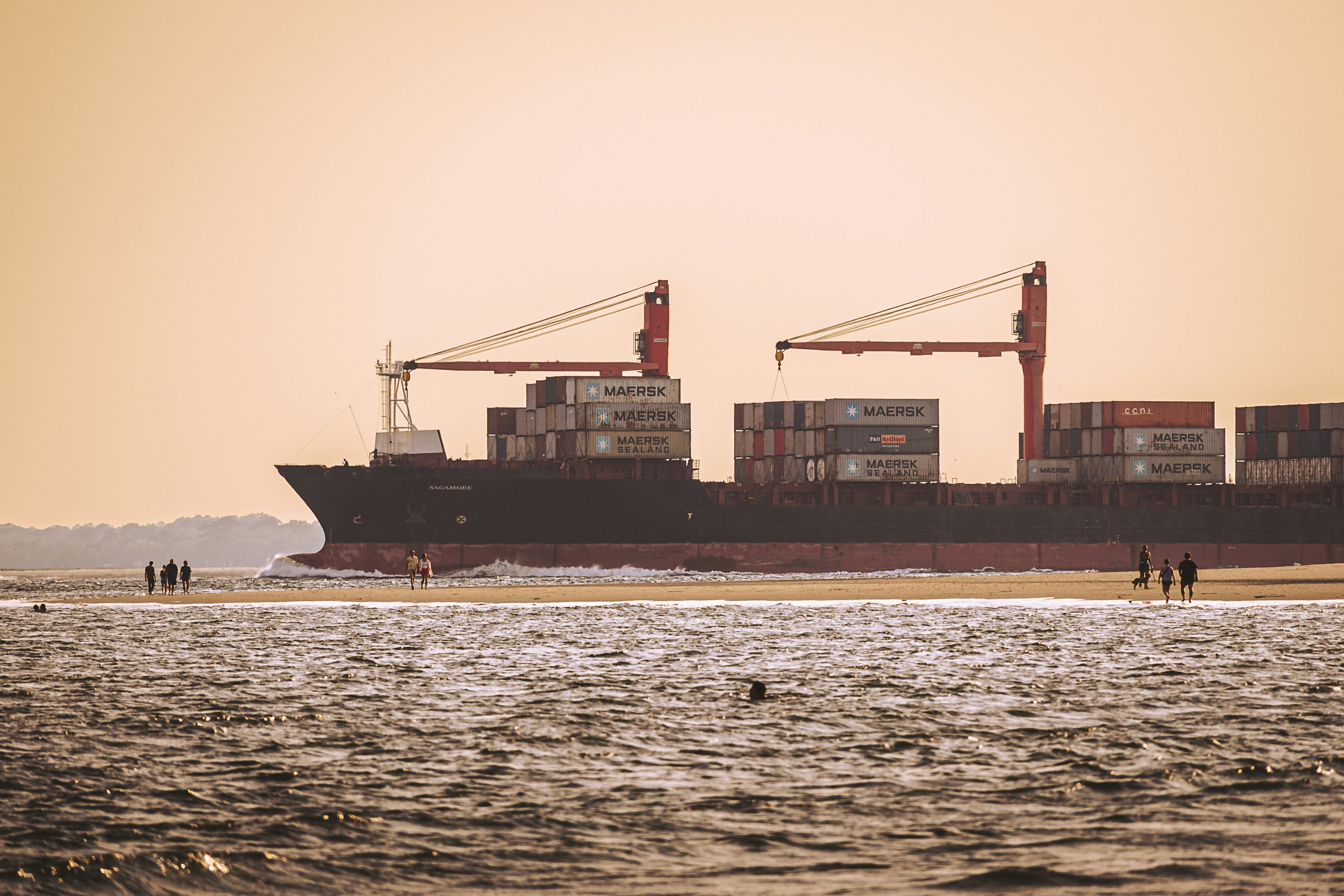 a large ship in the water