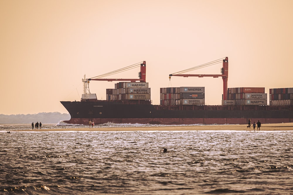 a large ship in the water