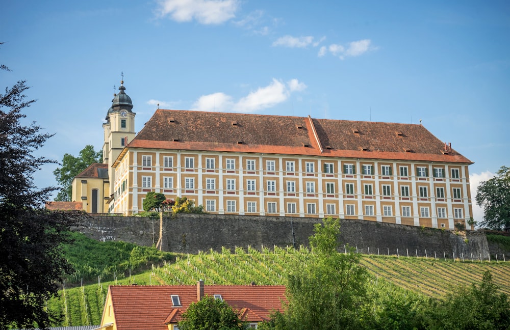 a large building with a tower