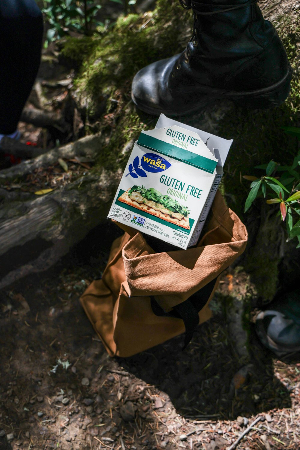 a bag of food on the ground