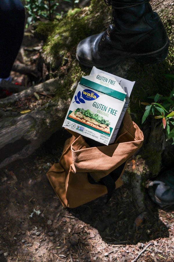 A bag of food on the ground