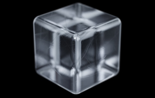 A modern crystal box representing transparency and clarity in AI.