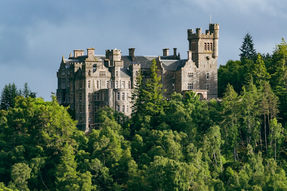 a large castle on a hill