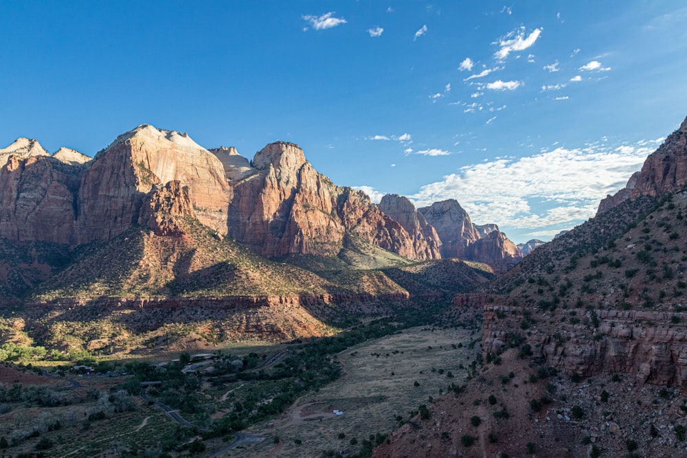 a valley between mountains