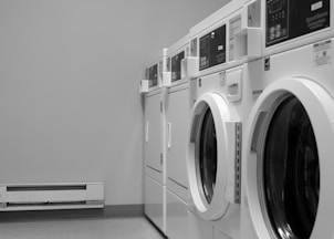 a row of washing machines