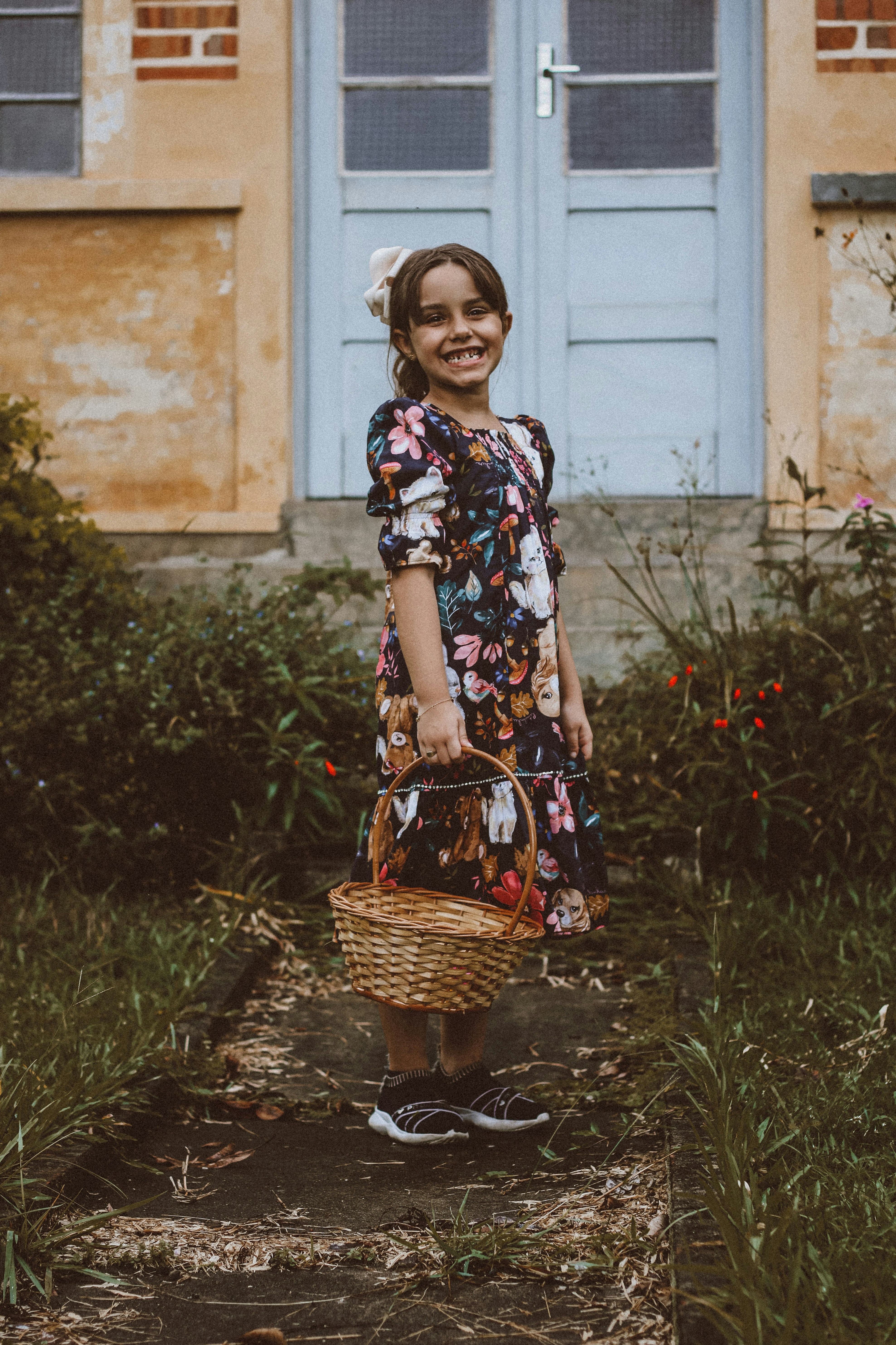 a person holding a basket