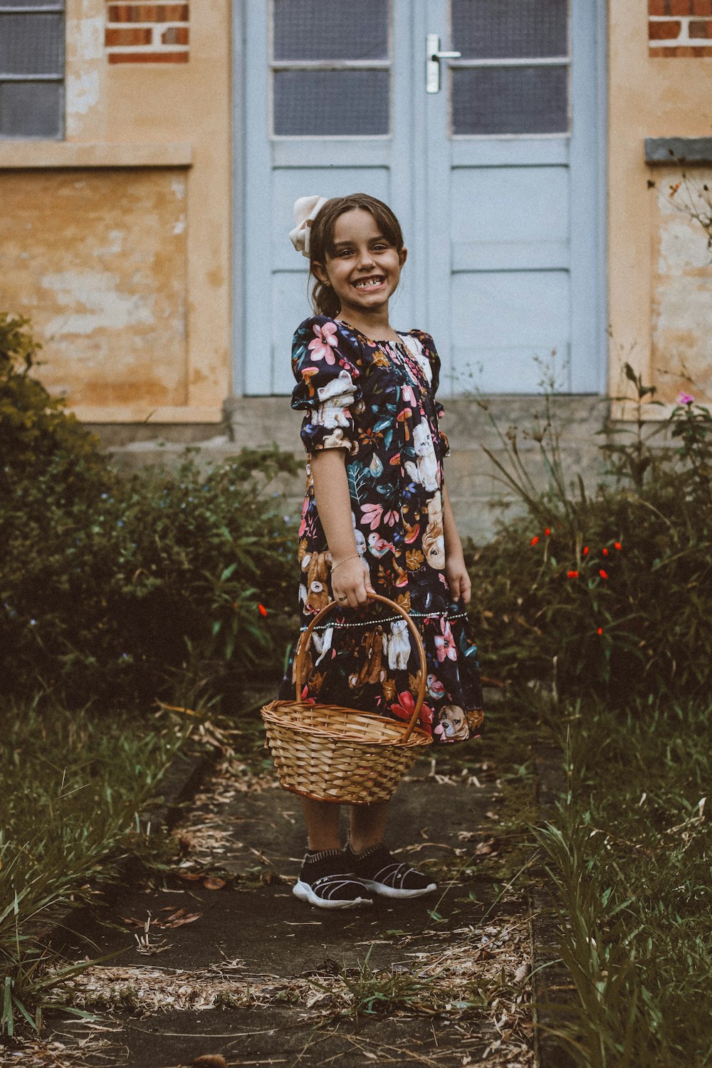 a person holding a basket