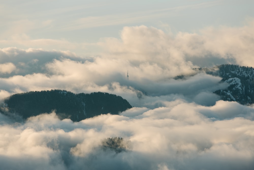 clouds and a mountain