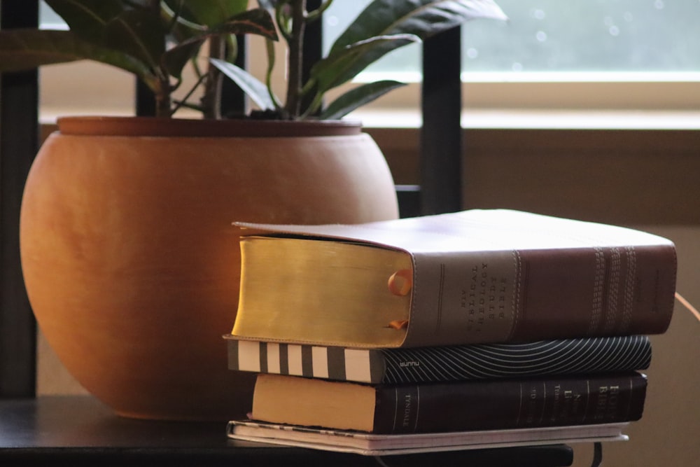 a stack of books